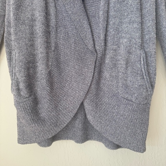 BAREFOOT DREAMS Cozychic Lite Knit Circle Cardigan Gray Open Front Size Medium - Picture 5 of 14